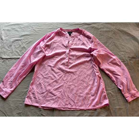 U.S. Polo Assn. Tops - U.S. Polo Assn Pink Long Sleeve Split Neck Button Front Blouse XL